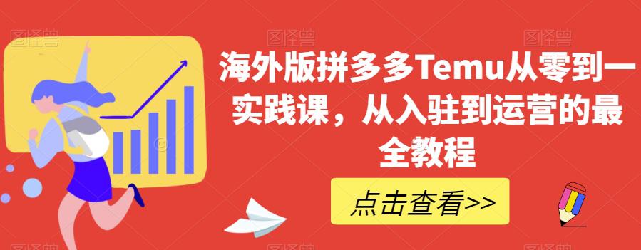 海外版拼多多TEMU从零到一实践课，从入驻到运营的最全教程-九源吧网赚