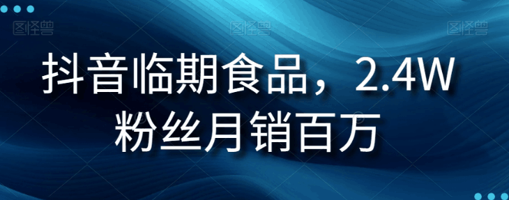 抖音临期食品生意经：2.4W粉丝月销百万的秘诀-九源吧网赚学院