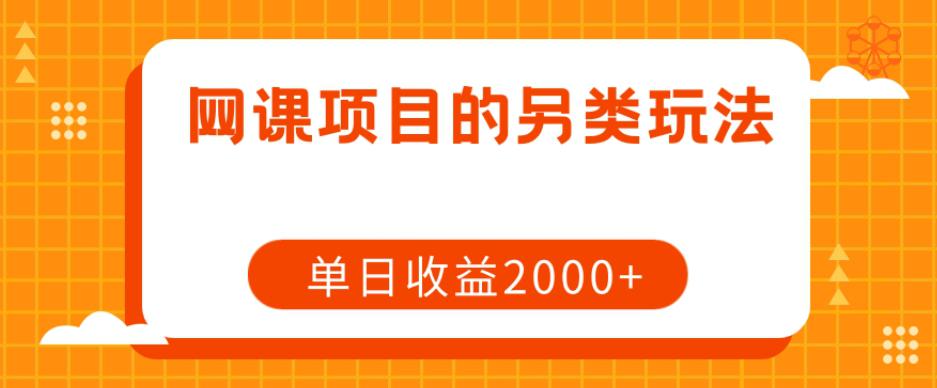 网课项目赚钱攻略：单日收益2000+的另类玩法-九源吧网赚学院