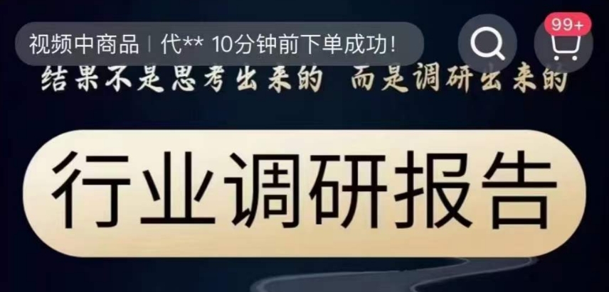 行业调研报告，结果不是思考出来的而是调研出来的-九源吧网赚
