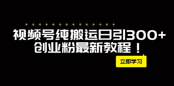 外面卖2580视频号纯搬运引流创业粉每天300，月入50Ｗ的新方法！-九源吧资源站