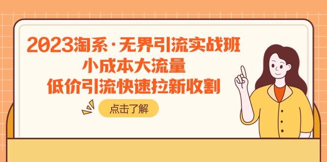 2023淘系·无界引流实战训练营：小成本大流量，低价引流快速拉新收割-九源吧网赚学院