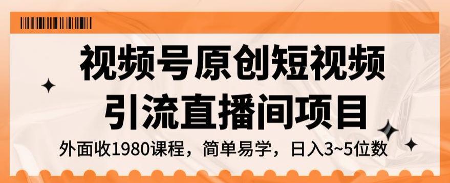 视频号原创短视频引流直播间项目，轻松实现日入3~5位数的项目-九源吧网赚学院