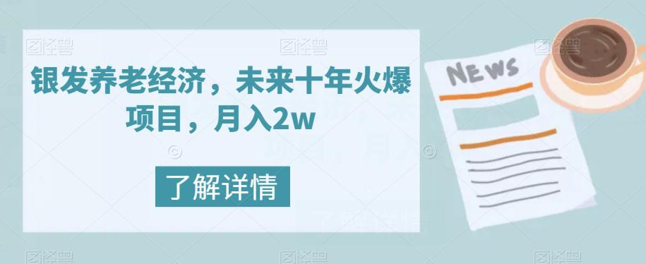 银发养老经济，未来10年火爆项目，月入2W-九源吧资源站