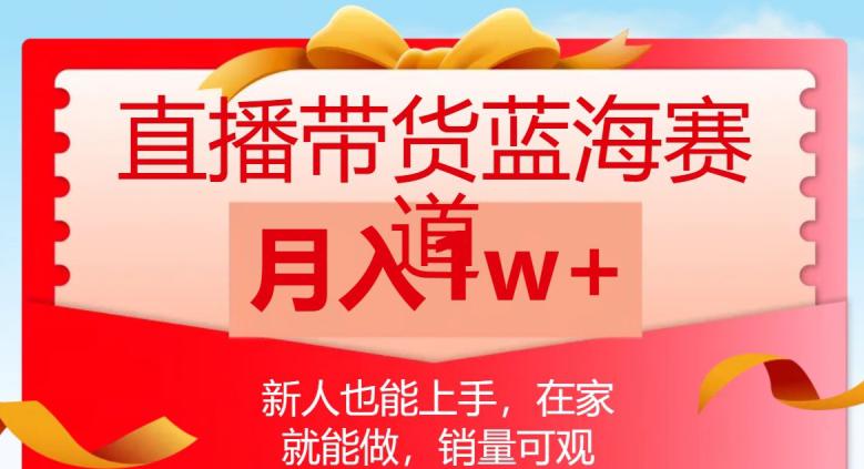 直播带货蓝海赛道，新人也能上手，在家就能做，销量可观，月入1W【揭秘】-九源吧网赚