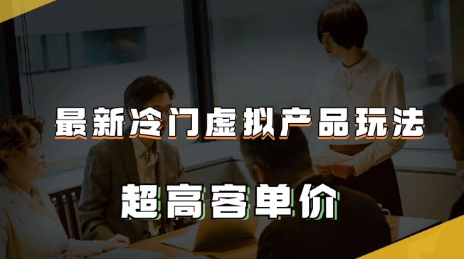 最新冷门虚拟产品玩法，月入2-3万＋，超高客单价让你收入翻倍-九源吧网赚