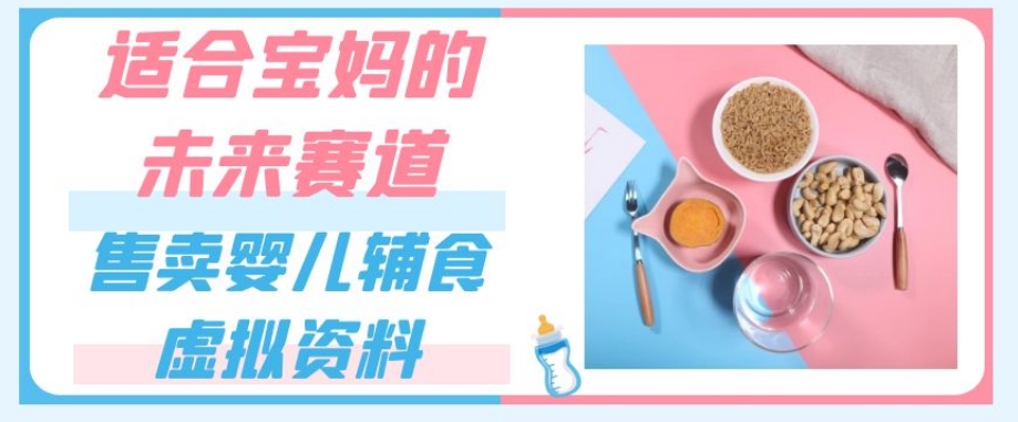 适合宝妈的未来赛道，售卖婴儿辅食虚拟资料，一份9.9-69.9元闭眼赚钱-九源吧网赚学院