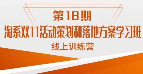 南掌柜·淘系双11活动策划和落地方案线上课18期-九源吧