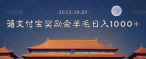 一部手机薅支付奖励金宝羊毛轻松日入1000+-九源吧资源站