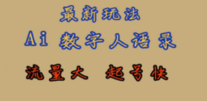 最新玩法AI数字人思维语录，流量巨大，快速起号，保姆式教学-九源吧资源站