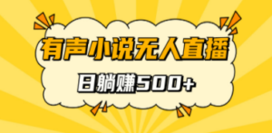 有声小说无人直播，睡着觉日入500，保姆式教学-九源吧网赚学院