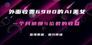 外面收费6980的AI美女项目！每月躺赚5位数收益（教程+素材+工具）-九源吧网赚学院