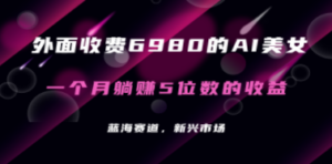 外面收费6980的AI美女项目！每月躺赚5位数收益（教程+素材+工具）-九源吧资源站