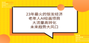 23年最火的银发经济，老年人AI绘画项目，大流量高转化，未来趋势大风口-九源吧资源站