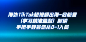 海外TikTok短视频出海-启航营（学习精准盈利）解读，手把手教会你从0-1入局-九源吧网赚