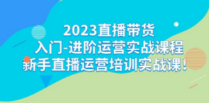 2023直播带货入门-进阶运营实战课程：新手直播运营培训实战课-九源吧网赚学院