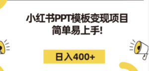 小红书PPT模板变现项目：简单易上手，日入400+（教程+226G素材模板）-九源吧资源站
