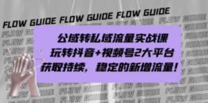 公域转私域流量实战课，玩转抖音+视频号2大平台，获取持续，稳定的新增流量-九源吧网赚