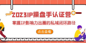 2023·IP操盘手·认证营·第2期，掌握IP影响力出圈的私域闭环路径（35节）-九源吧资源站