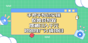手把手教你实操！保姆级教程揭秘日入千元的短剧推广分销项目-九源吧网赚