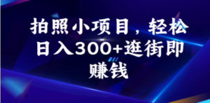 拍照小项目，轻松日入300+逛街即赚钱-九源吧资源站