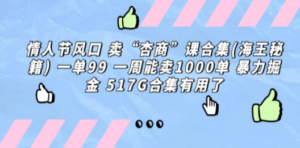 情人节风口 卖“杏商”课合集(海王秘籍) 一单99 一周能卖1000单 暴-九源吧网赚