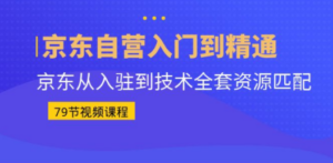 京东自营入门到精通：京东从入驻到技术全套资源匹配（79节课）-九源吧资源站