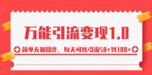 绅白·万能引流变现1.0，简单无脑操作，每天可以引流50+到100+-九源吧网赚