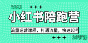 2023小红书陪跑营流量运营课程，打通流量，快速起号（26节课）-九源吧网赚