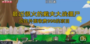 外面收费998的项目，最近很火的戴夫大战僵尸，还没烂大街，现在玩定能吃肉-九源吧资源站