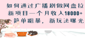 如何通过广播剧做网盘拉新项目一个月收入18000+，简单粗暴，新玩法曝光-九源吧网赚