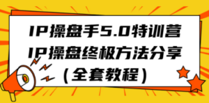 IP操盘手5.0特训营，IP操盘终极方法分享（全套教程）-九源吧网赚