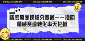 情感号变现细分赛道—挽回，情感赛道转化率天花板（附渠道）-九源吧网赚