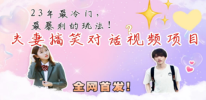 最冷门，最暴利的全新玩法，夫妻搞笑视频项目，虚拟资源一月变现10w+-九源吧资源站