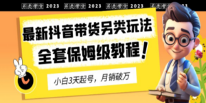 2023年最新抖音带货另类玩法，3天起号，月销破万（保姆级教程）-九源吧资源站