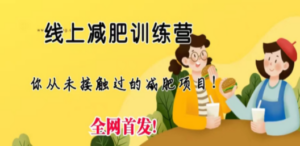 线上减肥训练营，足不出户，仅靠拉几个社群，发几条朋友圈，月实现入五位-九源吧网赚