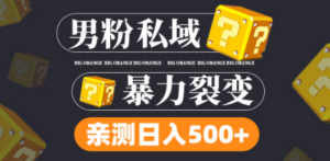 男粉项目，一个作品变现1000+，新渠道新玩法，一部手机实现月入过万-九源吧网赚学院