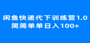 闲鱼快递代下训练营1.0，简简单单日入100+-九源吧网赚