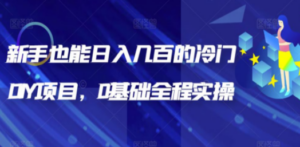 新手也能日入几百的冷门DIY项目，0基础全程实操【揭秘】-九源吧网赚