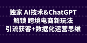 独家 AI技术&ChatGPT解锁 跨境电商新玩法，引流获客+数据化运营思维-九源吧资源站