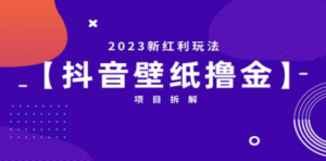 2023新红利玩法：抖音壁纸撸金项目-九源吧网赚