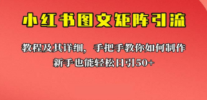 新手也能日引50+的【小红书图文矩阵引流法】！超详细理论+实操的课程-九源吧网赚