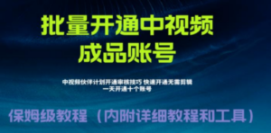 外面收费1980暴力开通中视频计划教程，附 快速通过中视频伙伴计划的办法-九源吧网赚