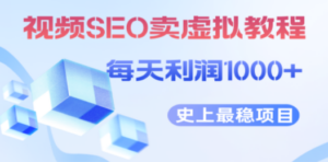 视频SEO出售虚拟产品 每天稳定2-5单 利润1000+ 史上最稳定私域变现项目-九源吧网赚