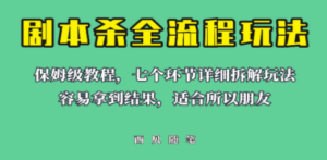 适合所有朋友的剧本杀全流程玩法，虚拟资源单天200-500收溢-九源吧资源站