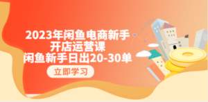 2023年闲鱼电商新手开店运营课：闲鱼新手日出20-30单（18节-实战干货）-九源吧资源站