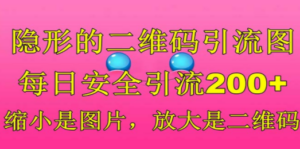 隐形的二维码引流图，缩小是图片，放大是二维码，每日安全引流200+-九源吧资源站