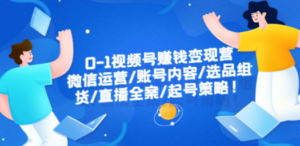 0-1视频号赚钱变现营：微信运营-账号内容-选品组货-直播全案-起号策略-九源吧资源站