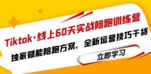 Tiktok·线上60天实战陪跑训练营，独家赋能陪跑方案，全新运营技巧干货-九源吧网赚