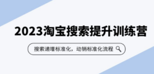 2023淘宝搜索-提升训练营，搜索-递增标准化，动销标准化流程（7节课）-九源吧网赚